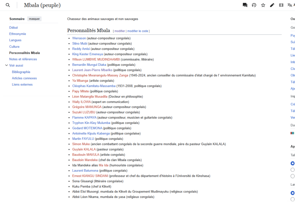 Ajout personnalités Mbala
